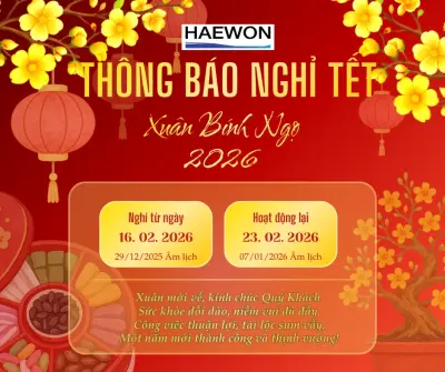Thông báo lịch nghỉ Tết Nguyên Đán 2026 – Công ty TNHH Hae Won