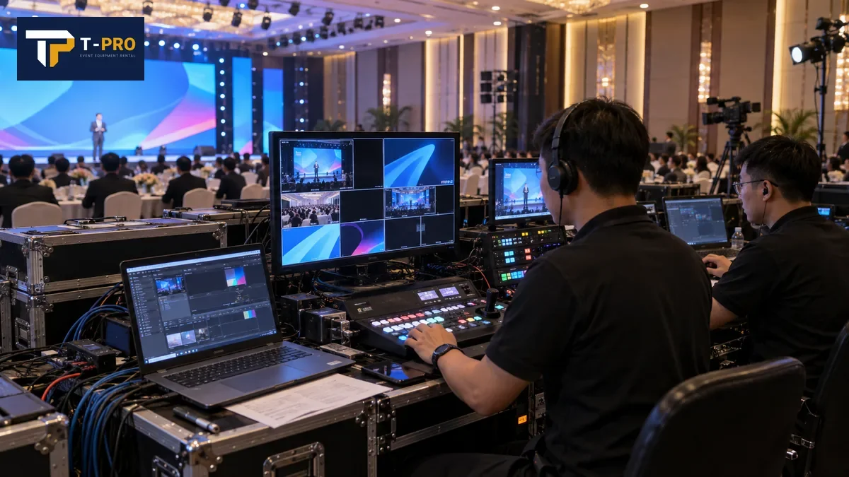 Khu vực FOH điều khiển luồng tín hiệu trình chiếu sự kiện