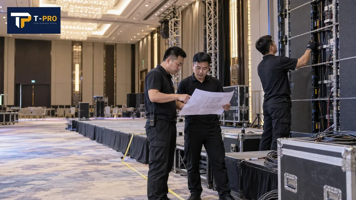 Khảo sát venue trước khi lắp đặt màn hình LED sự kiện