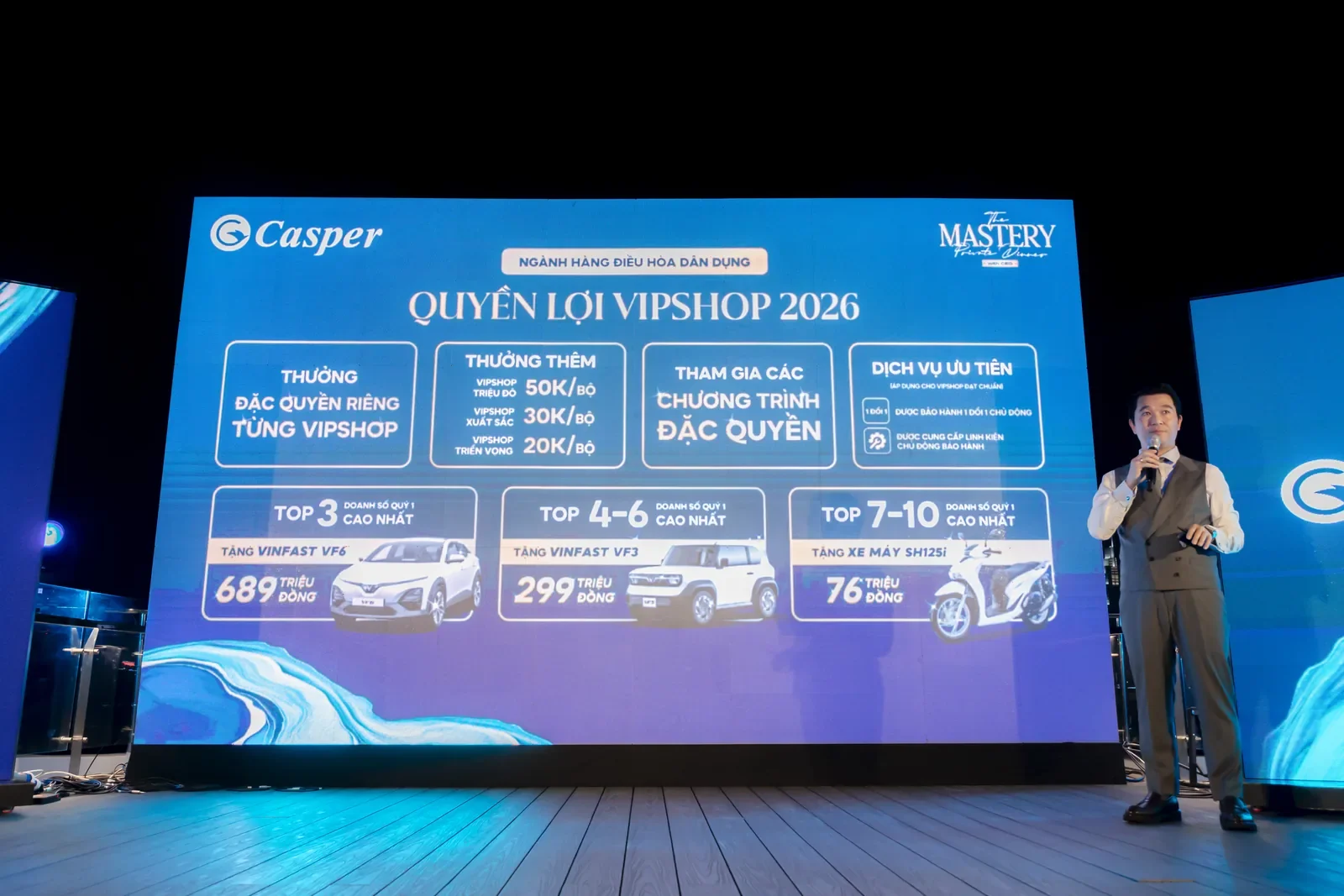 Nội dung chương trình hiển thị trên màn hình LED Casper Mastery miền Nam