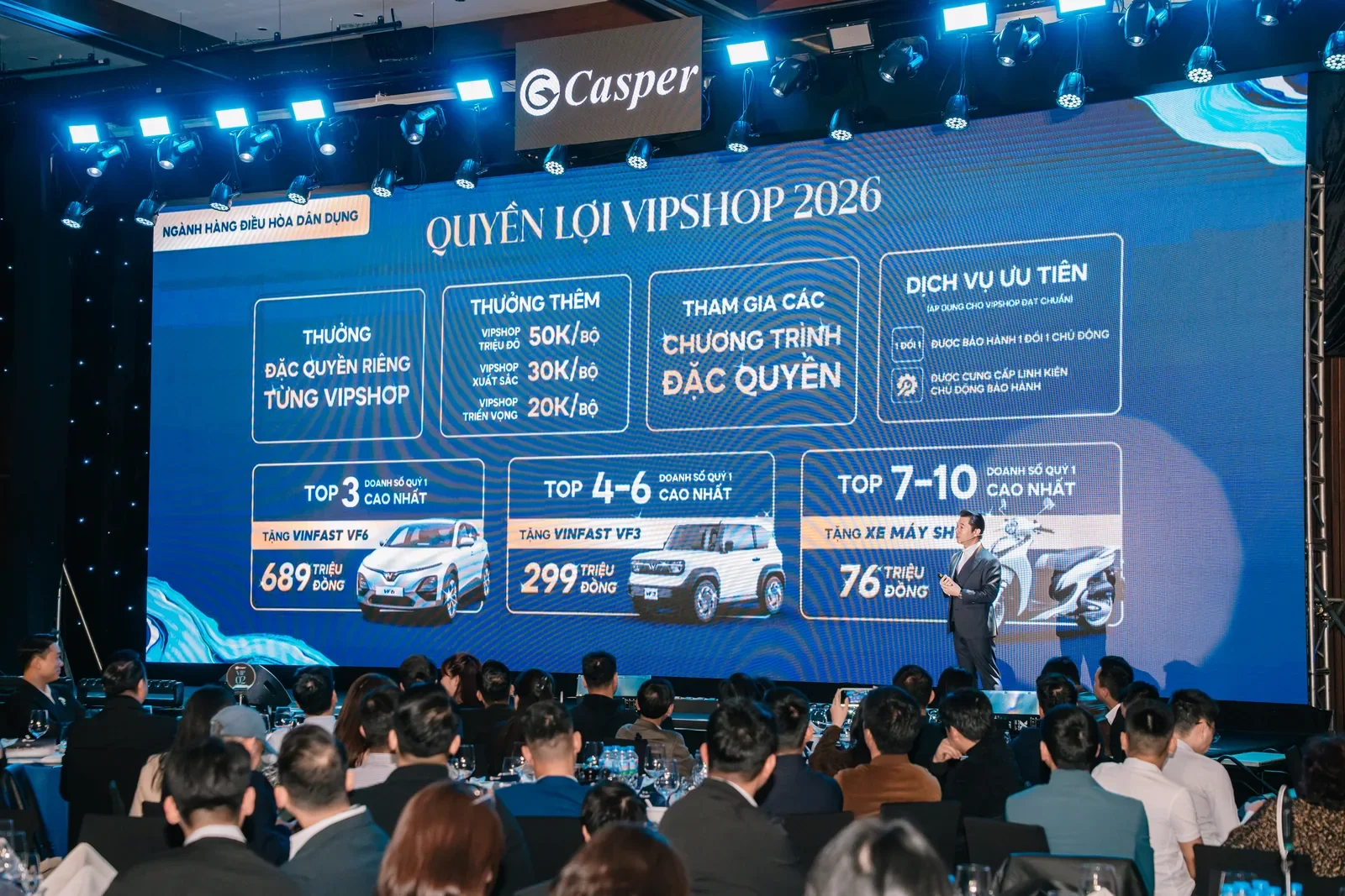 Màn hình LED trình chiếu nội dung tại Casper Mastery 2026