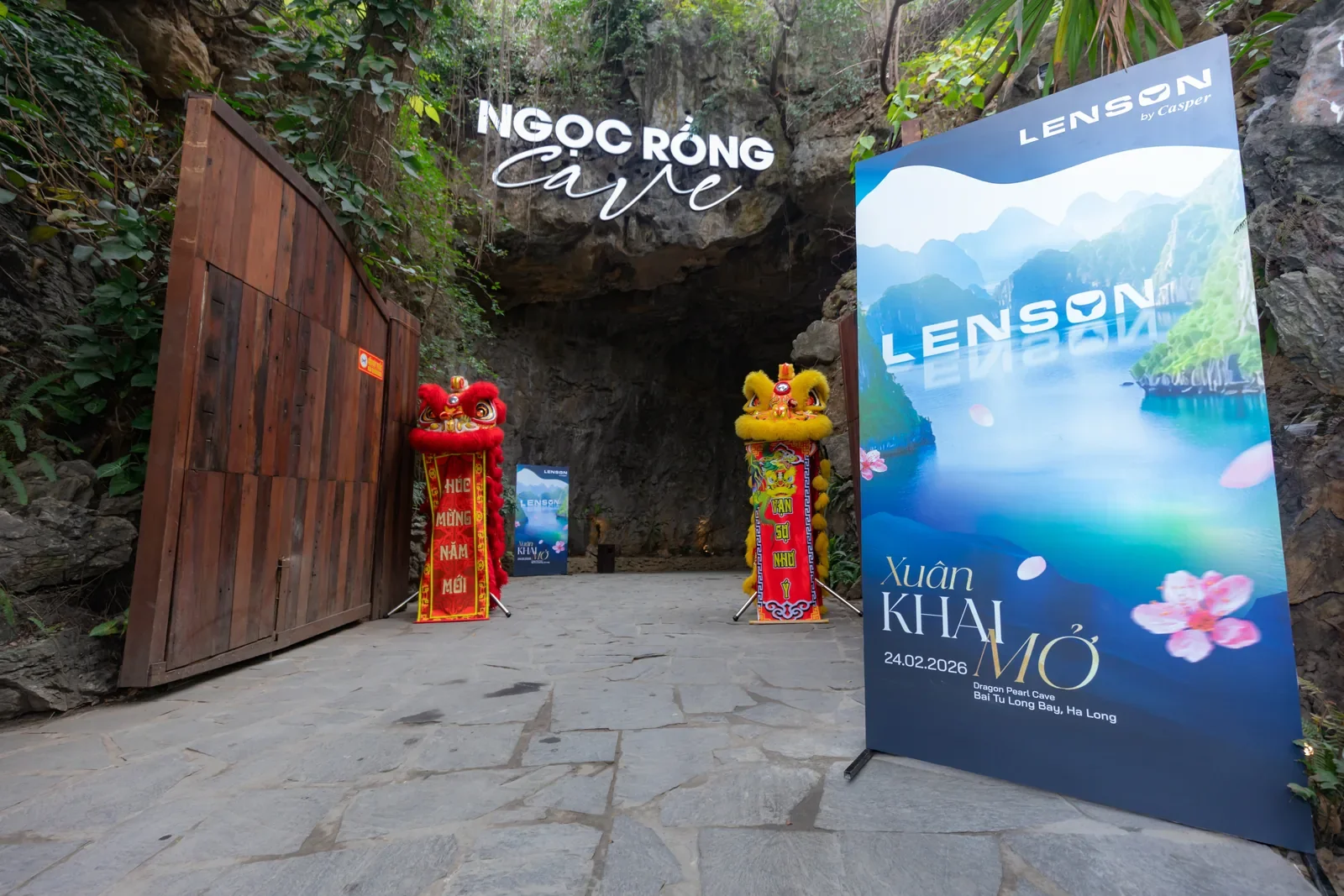 Khu vực đ&oacute;n kh&aacute;ch sự kiện ra mắt LENSON by Casper tại Ngọc Rồng Cave