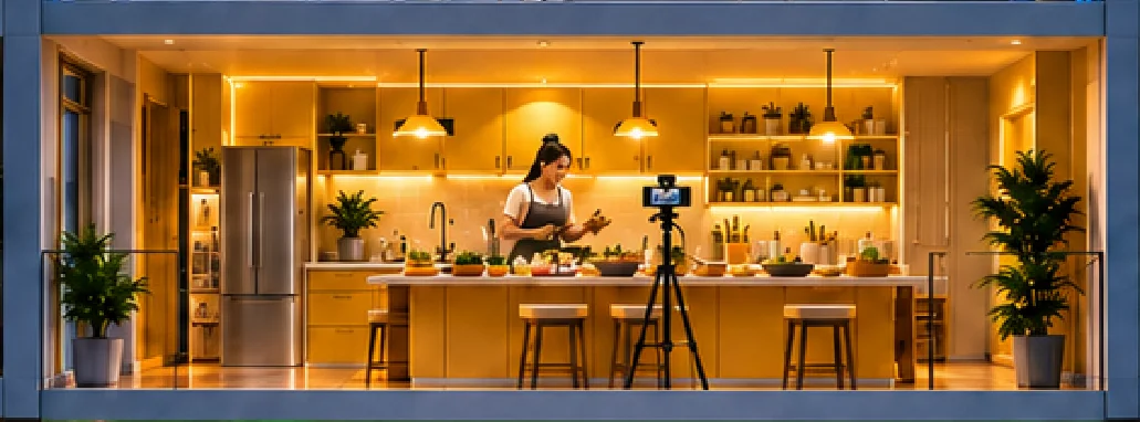 Phòng thu studio trang bị đầy đủ thiết bị livestream