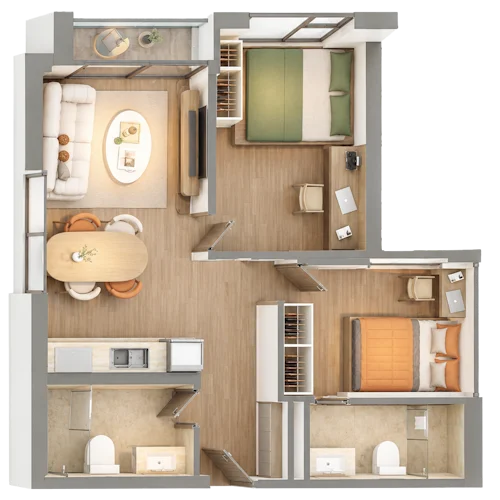 Khối 13 - Ảnh bóc mái 3D
