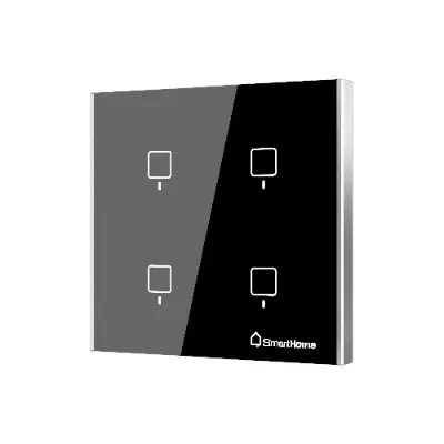 Thiết bị điều khiển 4 kênh zigbee hình vuông SH-CT4Z-T2-Pro bản Luxury