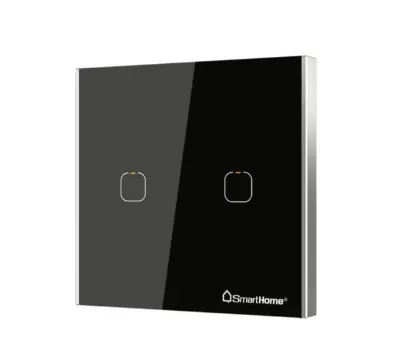 Thiết bị điều khiển 2 kênh zigbee hình vuông SH-CT2Z-T2-Pro bản Luxury